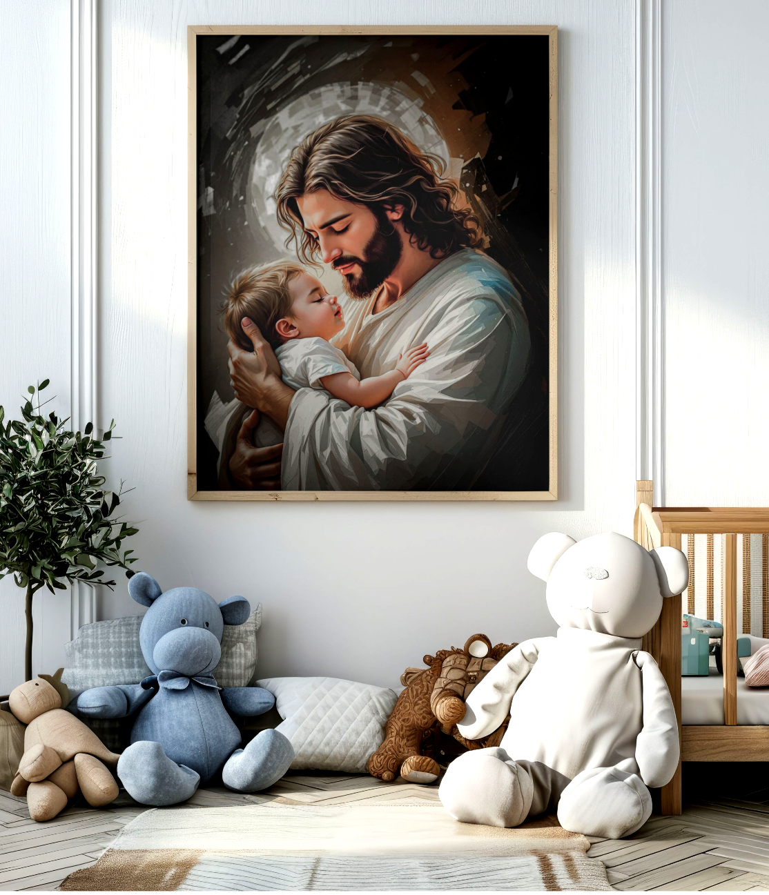 Jesus Holding Child Digital Download | Christian Wall Art | Religious Home Decor | Printable Faith Artwork
