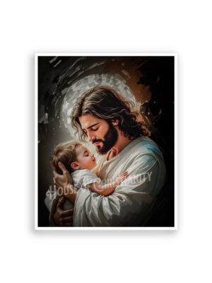 Jesus Holding Child Digital Download | Christian Wall Art | Religious Home Decor | Printable Faith Artwork