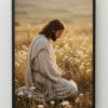 High Quality Jesus Praying in Meadow Digital Art 30x40 PDF File Jesus Praying in Meadow Digital Art