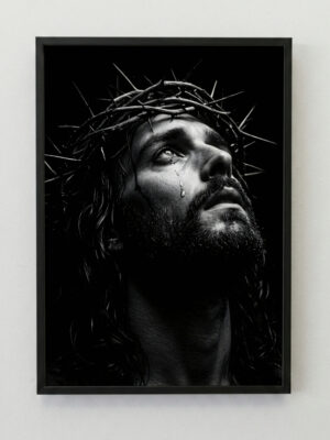 Jesus Crown of Thorns Black and White Art