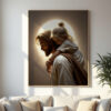 The Shepherd’s Strength Jesus and Child 30x40 Digital Wall Art